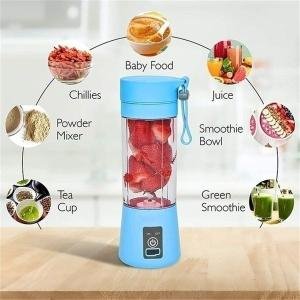 6 Blade Mini Portable Usb Juicer Blender Rechargeable - Kitchen Appliance Designed For Juice Blending And Daily Beverage Routine (Random Color)