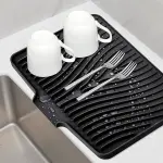 Big Size Silicon Drain Mat 14x10 Inch Anti Slip Sink Drain Mat For Kitchen Waterproof Pad For Kitchen